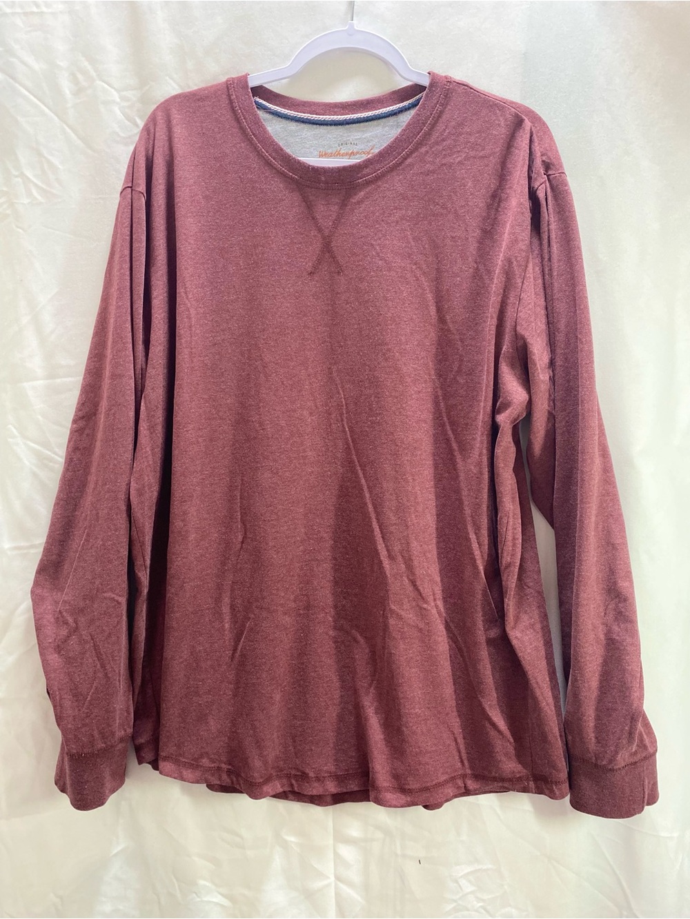 Weatherproof Burgundy Solid Knit Crew Neck Pullover Sweater Ribbed Mens XXL